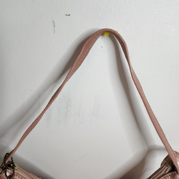The SAK Pink Label Blush Pebble Leather Fringe Shoulder Bag. - Picture 6 of 10